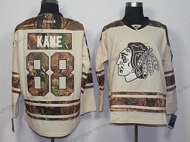 Herren Chicago Blackhawks #88 Patrick Kane With Hockey Trikots – Creme Tarnfarbe