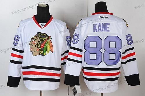 Herren Chicago Blackhawks #88 Patrick Kane With Trikots – Weiß Lila