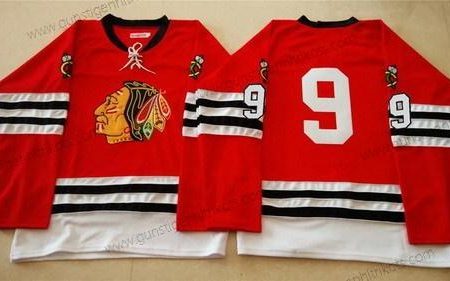 Herren Chicago Blackhawks #9 Bobby Hull 1960-61 Vintage Trikots – Rot