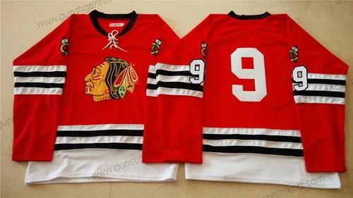 Herren Chicago Blackhawks #9 Bobby Hull 1960-61 Vintage Trikots – Rot