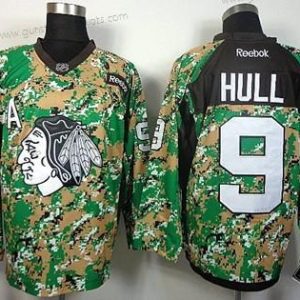 Herren Chicago Blackhawks #9 Bobby Hull 2014 Trikots – Tarnfarbe