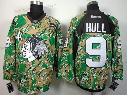 Herren Chicago Blackhawks #9 Bobby Hull 2014 Trikots – Tarnfarbe