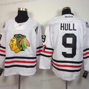 Herren Chicago Blackhawks #9 Bobby Hull 2015 Winter Klassisch Trikots – Weiß