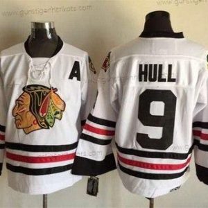 Herren Chicago Blackhawks #9 Bobby Hull CCM Vintage Trikots Version 2 – Weiß