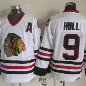 Herren Chicago Blackhawks #9 Bobby Hull CCM Vintage Trikots – Weiß