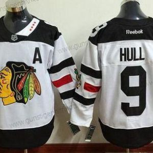 Herren Chicago Blackhawks #9 Bobby Hull Reebok 2016 Stadium Series Premier Trikots – Weiß