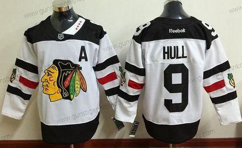 Herren Chicago Blackhawks #9 Bobby Hull Reebok 2016 Stadium Series Premier Trikots – Weiß