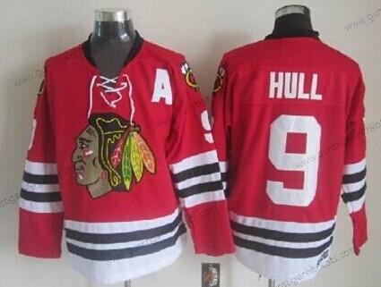 Herren Chicago Blackhawks #9 Bobby Hull Retro CCM Trikots – Rot