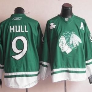 Herren Chicago Blackhawks #9 Bobby Hull St. Patrick’S Day Trikots – Grün