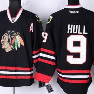 Herren Chicago Blackhawks #9 Bobby Hull Trikots – Schwarz