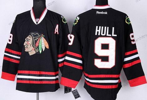 Herren Chicago Blackhawks #9 Bobby Hull Trikots – Schwarz