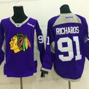 Herren Chicago Blackhawks #91 Brad Richards 2014 Training Trikots – Lila