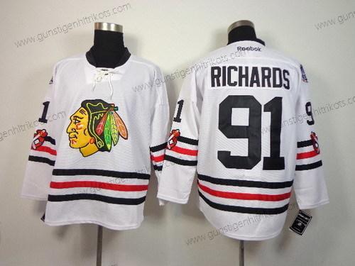 Herren Chicago Blackhawks #91 Brad Richards 2015 Winter Klassisch Trikots – Weiß