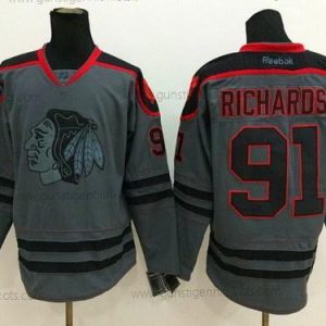 Herren Chicago Blackhawks #91 Brad Richards Charcoal Trikots – Grau