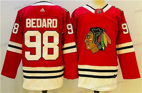 Herren Chicago Blackhawks #98 Connor Bedard Strickerei Trikots – Rot Schwarz