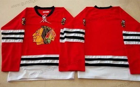 Herren Chicago Blackhawks Leer 1960-61 Vintage Trikots – Rot