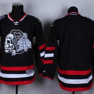 Herren Chicago Blackhawks Leer 2014 Stadium Series With Skulls Trikots – Schwarz