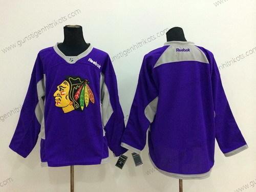 Herren Chicago Blackhawks Leer 2014 Training Trikots – Lila