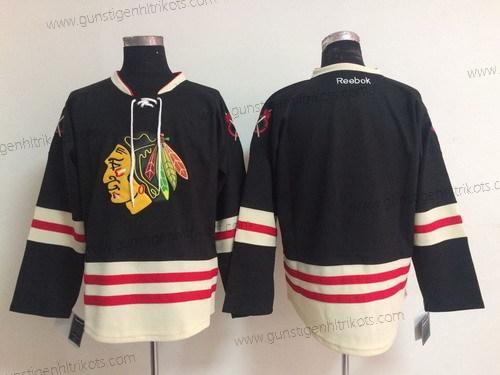 Herren Chicago Blackhawks Leer 2015 Winter Klassisch Trikots – Schwarz