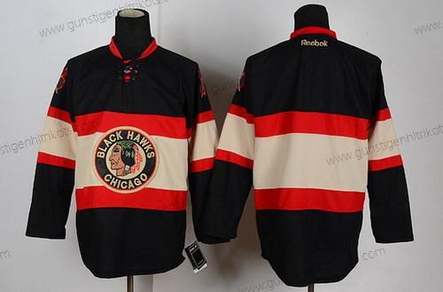 Herren Chicago Blackhawks Leer Ausweichtrikot Trikots – Schwarz