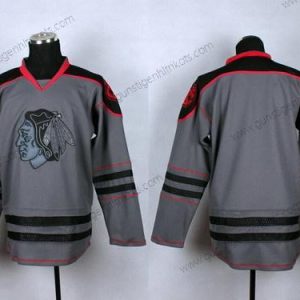 Herren Chicago Blackhawks Leer Charcoal Trikots – Grau