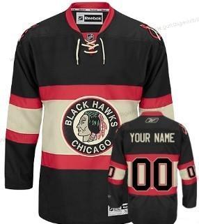 Herren Chicago Blackhawks Personalisiertes Ausweichtrikot Trikots – Schwarz