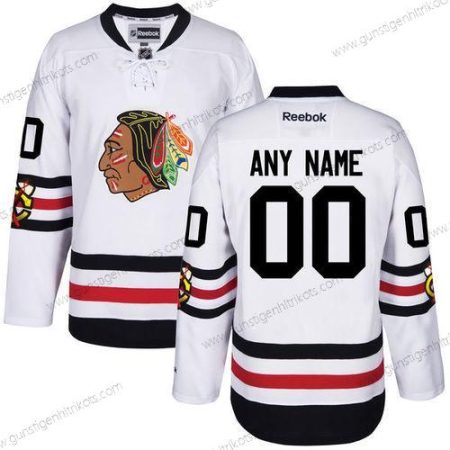 Herren Chicago Blackhawks Personalisiertes Reebok 2017 Winter Klassisch Trikots – Weiß