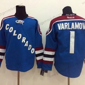 Herren Colorado Avalanche #1 Semyon Varlamov Ausweichtrikot Trikots – Blau