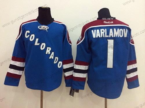 Herren Colorado Avalanche #1 Semyon Varlamov Ausweichtrikot Trikots – Blau