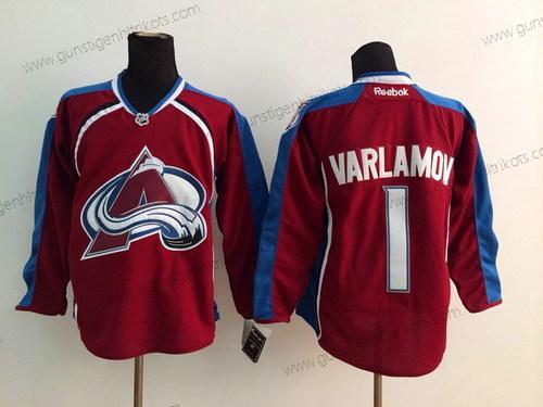 Herren Colorado Avalanche #1 Semyon Varlamov Trikots – Rot