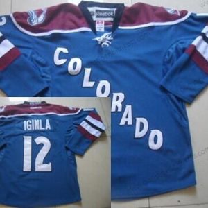 Herren Colorado Avalanche #12 Jarome Iginla Ausweichtrikot Trikots – Blau