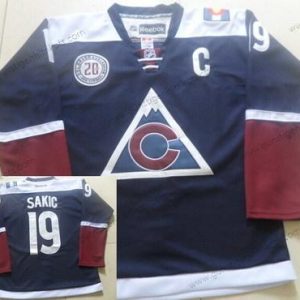 Herren Colorado Avalanche #19 Joe Sakic Reebok 20Th ersatzweise Premier Trikots – Marineblau Blau