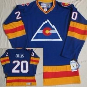 Herren Colorado Avalanche #20 Mike Gillis Retro CCM Trikots – Blau