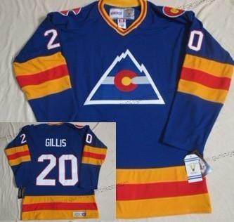 Herren Colorado Avalanche #20 Mike Gillis Retro CCM Trikots – Blau