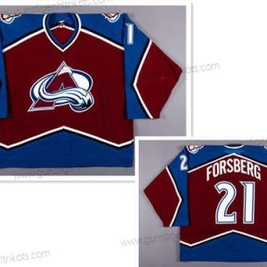 Herren Colorado Avalanche #21 Peter Forsberg Trikots – Rot