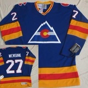 Herren Colorado Avalanche #27 John Wensink Retro CCM Trikots – Blau