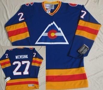 Herren Colorado Avalanche #27 John Wensink Retro CCM Trikots – Blau