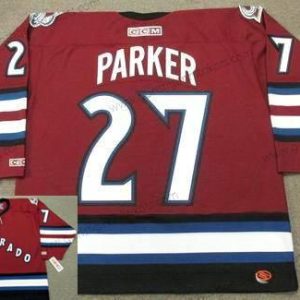 Herren Colorado Avalanche #27 Scott Parker 2002 CCM Retro ersatzweise NHL Hockey Trikots – Rot