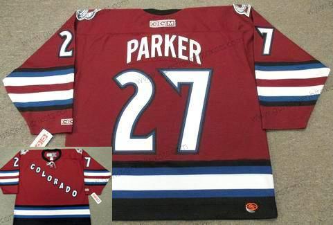 Herren Colorado Avalanche #27 Scott Parker 2002 CCM Retro ersatzweise NHL Hockey Trikots – Rot