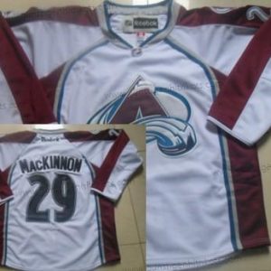 Herren Colorado Avalanche #29 Nathan Mackinnon Trikots – Weiß