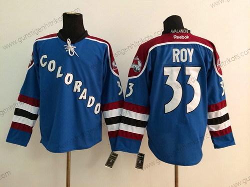 Herren Colorado Avalanche #33 Patrick Roy Ausweichtrikot Trikots – Blau