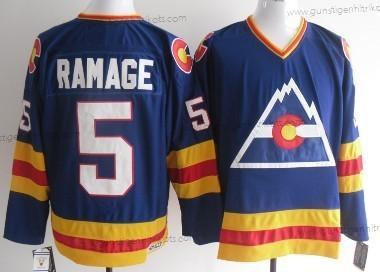 Herren Colorado Avalanche #5 Rab Ramage Retro CCM Trikots – Blau