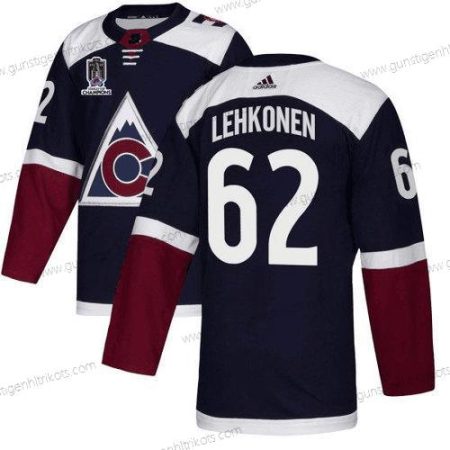 Herren Colorado Avalanche #62 Artturi Lehkonen 2022 Stanley Cup Champions Patch Strickerei Trikots – Marineblau