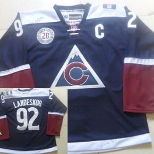 Herren Colorado Avalanche #92 Gabriel Landeskog Reebok 20Th ersatzweise Premier Trikots – Marineblau Blau