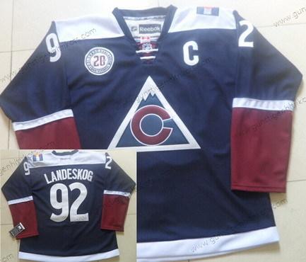 Herren Colorado Avalanche #92 Gabriel Landeskog Reebok 20Th ersatzweise Premier Trikots – Marineblau Blau