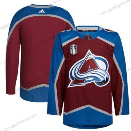 Herren Colorado Avalanche Leer 2022 Stanley Cup Final Patch Strickerei Trikots – Rot