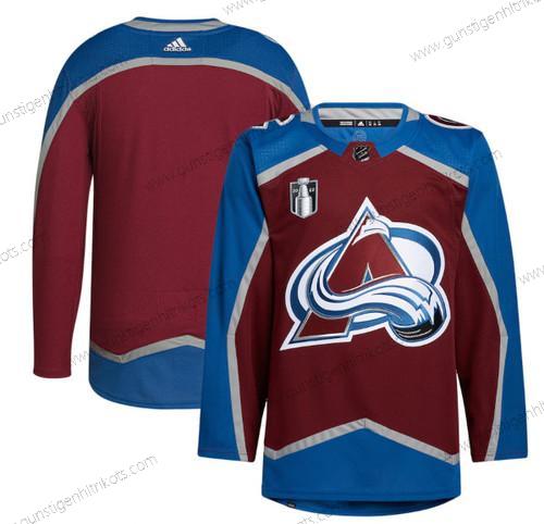 Herren Colorado Avalanche Leer 2022 Stanley Cup Final Patch Strickerei Trikots – Rot