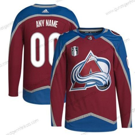 Herren Colorado Avalanche Personalisiertes 2022 Stanley Cup Final Patch Strickerei Trikots – Rot