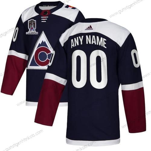 Herren Colorado Avalanche Personalisiertes Avtive Spieler 2022 Stanley Cup Champions Patch Strickerei Trikots – Marineblau