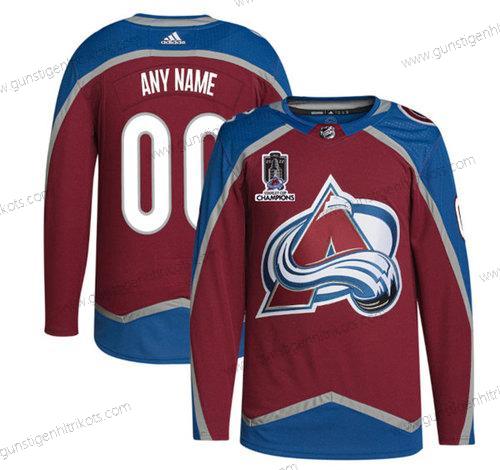 Herren Colorado Avalanche Personalisiertes Avtive Spieler 2022 Stanley Cup Champions Patch Strickerei Trikots – Rot